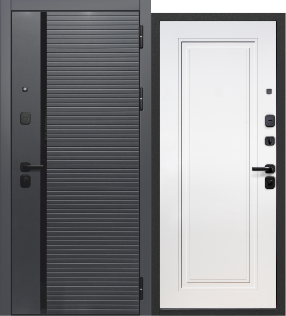 10 см 2МДФ Букле графит Эмалит Белый - Фото 1